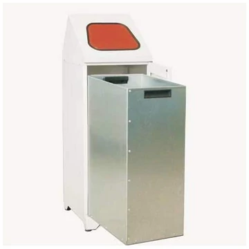 Újrahasznosítható tartály horganyzott belső tartállyal, 80 l térfogat, piros fedéllel