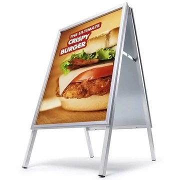 Kétoldalas reklámállvány pattintós kerettel, 2 x DIN A0