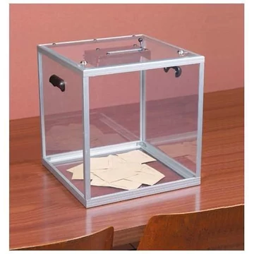 Szavazóedény plexiből pulttal és 2 zárral, 320 x 400 x 400 mm