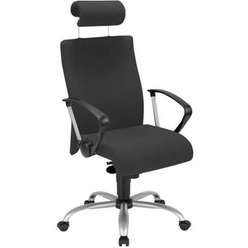 NEO irodai forgószék, széles üléssel és kartámaszokkal, fejtámlával, acél talppal, antracit