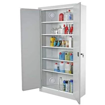 Vegyipari szekrény fokozott tűzbiztonsággal, kettős falú, ma x sz x mé: 1990x1000x450 mm, szellőző csatlakozás 100 mm