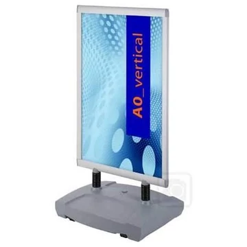 Kétoldalas reklámállvány pattintós kerettel, a rugós állványon, 2 x DIN A0