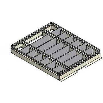 TECHNO fiókfelosztó, festett kivitel, 3 x 7, magasság 275 mm.