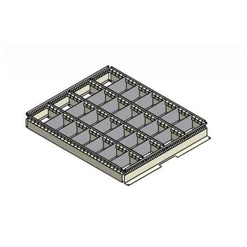 TECHNO fiókfelosztó, festett kivitel, 4 x 7, magasság 275 mm.