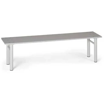 Ruhatár, ülés szürke laminált panelekből, szürke acélszerkezet, hossza 1,5 m