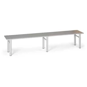 Ruhatár, ülés szürke laminált panelekből, szürke acélszerkezet, hossza 2,0 m