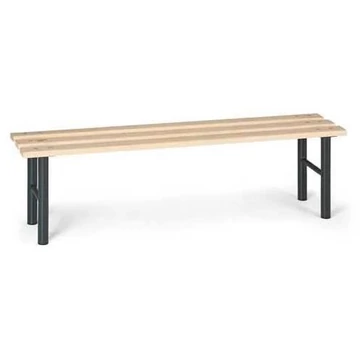 Ruhatár pad, lucfából készült lécekből álló ülés, antracit acélszerkezet, hossza 1,5 m