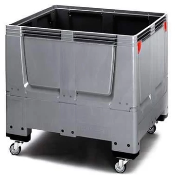 BigBox, összecsukható, polietilénből, tömör fal, 1200 x 1000 x 1000 mm, kerekekkel