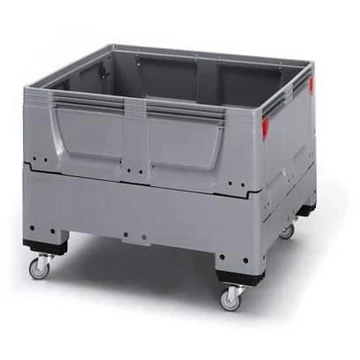 BigBox, összecsukható, polietilénből, tömör fal, 1200 x 1000 x 790 mm, kerekekkel