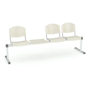 Pad - 3 ülés asztallal, hossza 2345 mm, rétegelt lemez, bükk színű, alumínium színű keret