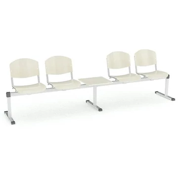 Pad - 4 ülés asztallal, hossza 2910 mm, rétegelt lemez, bükk színű, alumínium színű keret