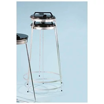 Szemeteszsák állvány 1x120 l-es zsákokhoz, egymásra rakható, horganyzott, fekete műanyag fedél