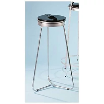 Szemeteszsák állvány 1x120 l-es zsákokhoz, összecsukható, horganyzott, fekete műanyag fedél