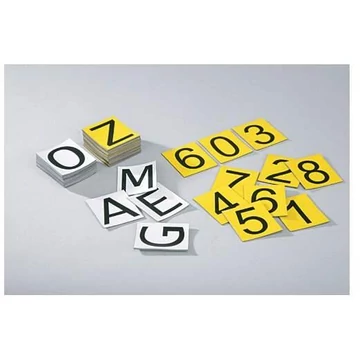 Mágneses betűk, 50 x 42 mm, fehér, AZ 26 darab, PU = 10 készlet