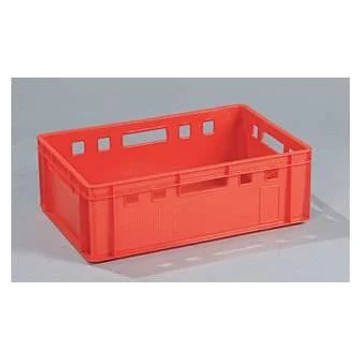 E2 hústartó polietilénből, 600 x 400 x 200 mm, vörös színű