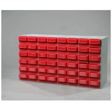 VariBox műanyag tár, 1000 x 533 x 355 mm, 48 fiók vörös színben