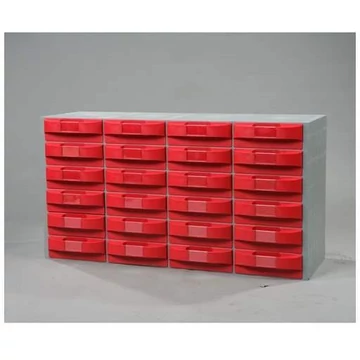 VariBox műanyag tár, 1000 x 533 x 355 mm, 24 fiók vörös színben