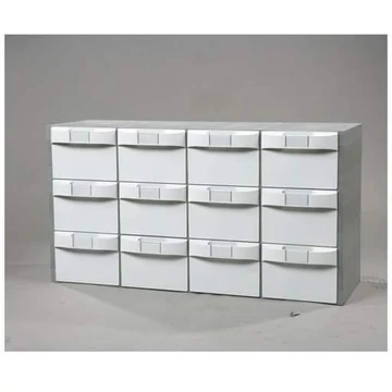 VariBox műanyag tár, 1000 x 533 x 355 mm, 12 fiók szürke színben