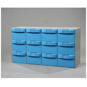 VariBox műanyag tár, 1000 x 533 x 355 mm, 12 fiók kék színben