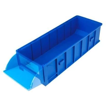 Doboz lehajtható homlokfallal, 144 x 89 x 390 mm, kék RAL5015