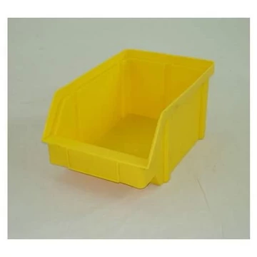 TechBox elöl nyitott tárolódoboz, 119 x 77 x 56 mm, sárga színű.