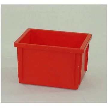 Tároló doboz, 400 x 300 x 250 mm, piros színű.