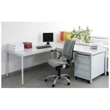Művezetői íróasztal - szimmetrikus sarokasztal, szélesség x mélység 2000 x 2000 x 800 mm, szürke szín