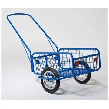 Kétkerekű kézikocsi rácsos falakkal, teherbírás 120 kg, légtömlős kerekek 305 mm