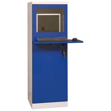 Normál számítógépes szekrény felszerelés nélkül, befoglaló méretek (ma x sz x mé): 1625x550x550 mm, szürke RAL7035 / enciánkék RAL5010