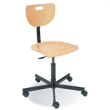 Forgó munkaszék bükk rétegelt lemezből, 5 görgővel.