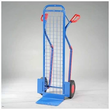 VARIOfit molnárkocsi dróthálóval és műanyag csúszótalpakkal, teherbírás 250 kg, lapát 320 x 250 mm, tömör gumiabroncsok