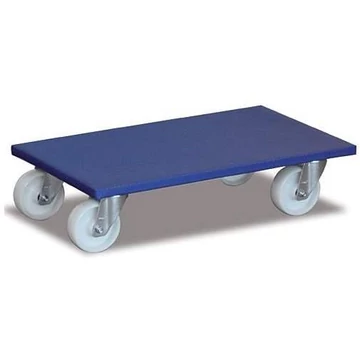 Bútorszállító kocsi 600x350 mm, teherbírása 500 kg, furnérlemez, poliamid kerekek 100 mm