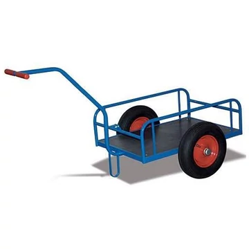 VARIOfit kétkerekű kézikocsi, acél csöves oldalfalak, rakfelület 1000x700 mm, teherbírás 400 kg