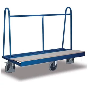Lemezszállító kocsi VARIOfit, rétegelt lemez rakfelület 1500 x 370 mm, egyoldalas, kerekek rombuszalakban