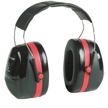Fülvédő, hangszigetelés 35 dB, fekete / piros szín