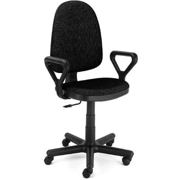 PRESTIGE ipari forgószék, kartámaszokkal, Oban kárpit - fekete szín