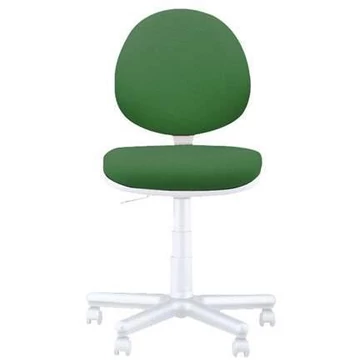 SMART modern irodai szék, fehér vázzal, kartámaszok nélkül, Oban kárpit - színe sötétzöld