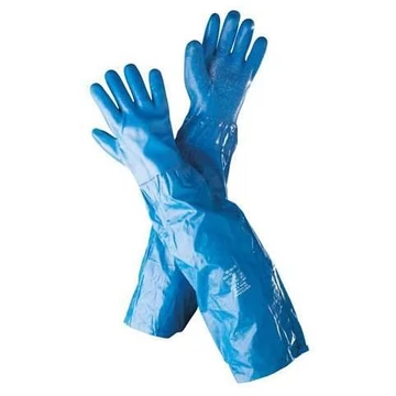 Kék színű, vegyes kesztyű PVC és nitril bevonattal. 10.5