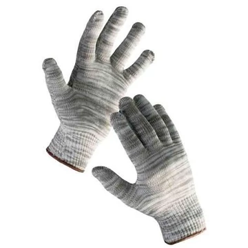 Kötött kesztyű, szürke, fehér. 8 ", 12 darabos csomag