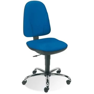PEGAZ irodai forgószék, ergonomikus, kartámasz nélkül, krómozott talppal, Oban kárpit - kék