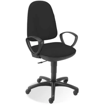 PEGAZ irodai forgószék, ergonomikus, kartámaszokkal, nylon csillag talppal, Oban kárpit - fekete
