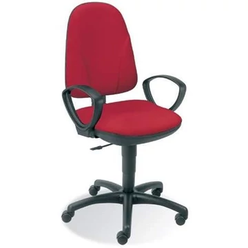 PEGAZ irodai forgószék, ergonomikus, kartámaszokkal, nejlon talppal, Oban kárpit - piros