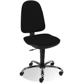 PEGAZ irodai forgószék, ergonomikus, kartámasz nélkül, krómozott talppal, Oban kárpit - fekete