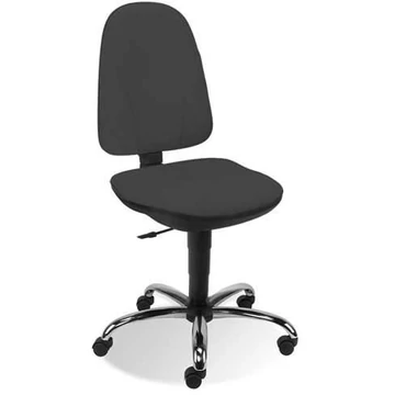 PEGAZ irodai forgószék, ergonomikus, kartámasz nélkül, krómozott talppal, Oban kárpit - világosszürke