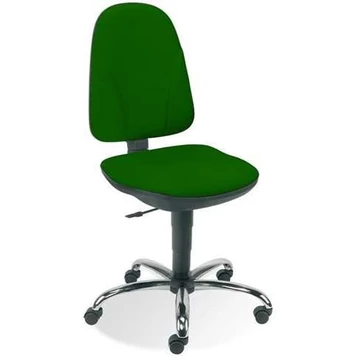 PEGAZ irodai forgószék, ergonomikus, kartámasz nélkül, krómozott talppal, Oban kárpit - sötétzöld