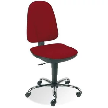 PEGAZ irodai forgószék, ergonomikus, kartámasz nélkül, krómozott talppal, kárpit anyaga Oban - piros