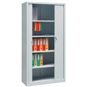 Redőnyös szekrény, ma x sz x mé: 1990x1000x435 mm, ház színe szürke RAL7035, redőny szürke