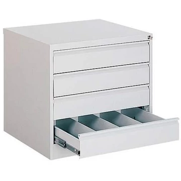 Iratszekrény függőleges A5 fájlok függesztéséhez, 5 fiók, 4 kétirányú sín, ma x sz x mé: 1285x775x630 mm, szín szürke RAL7035