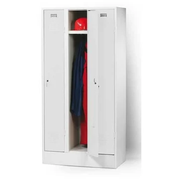 Szekrény, hegesztett, 3 x 300 mm, ajtó színe szürke RAL7035, talppal