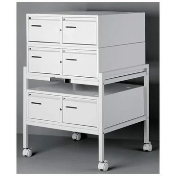 Szállító alváz max. 3 kartotéktároló szekrényhez, h × sz × ma: 600 × 625 × 590 mm, RAL7035 világosszürke